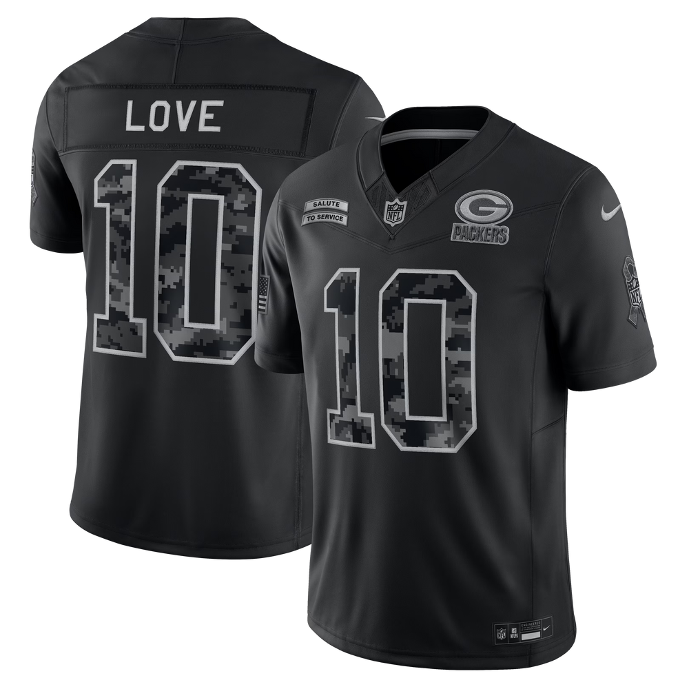 Jordan Love Green Bay Packers Nike 2026 Salute to Service Stitched Limited Jersey