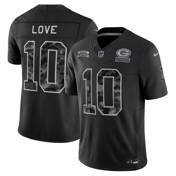 Jordan Love Green Bay Packers Nike 2026 Salute to Service Stitched Limited Jersey