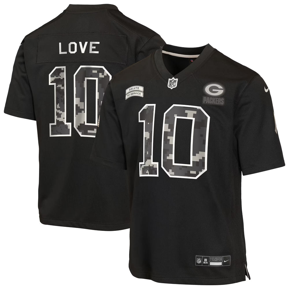 Nike Jordan Love Green Bay Packers Youth Salute to Service Game Jersey