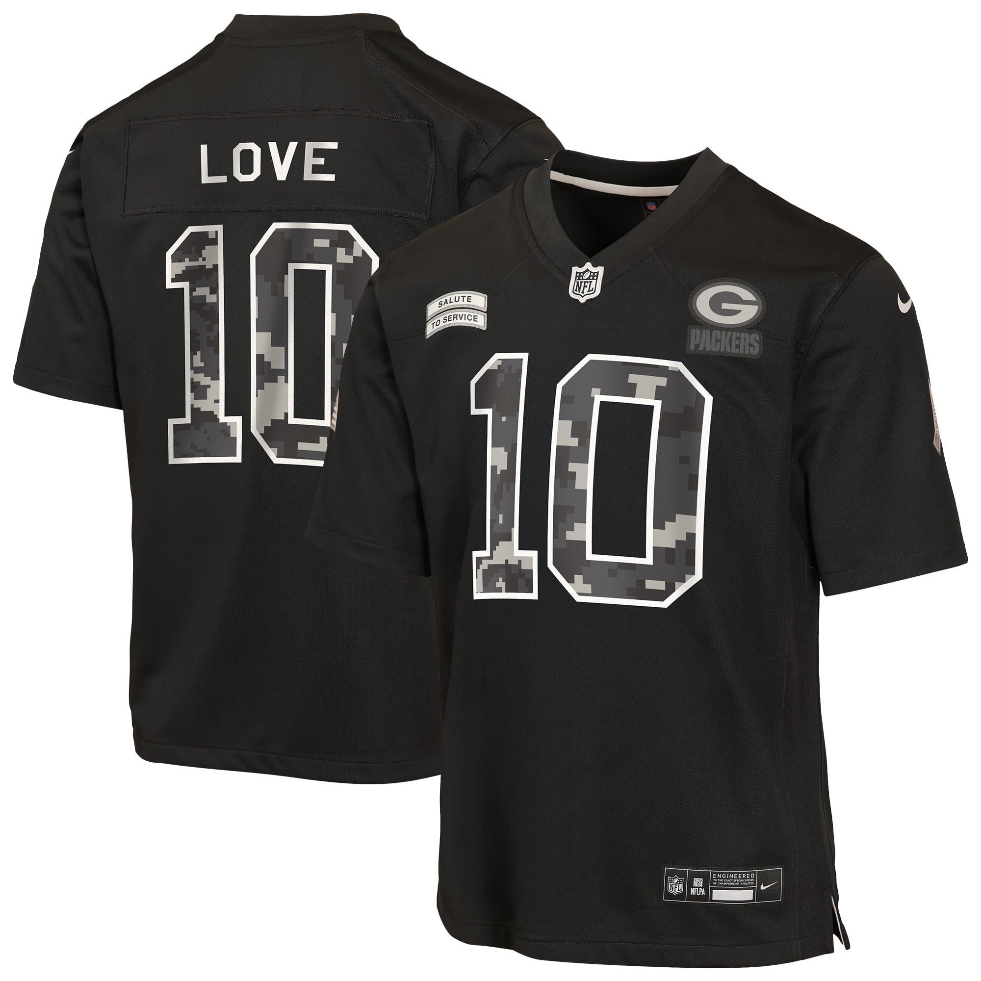 Nike Jordan Love Green Bay Packers Youth Salute to Service Game Jersey
