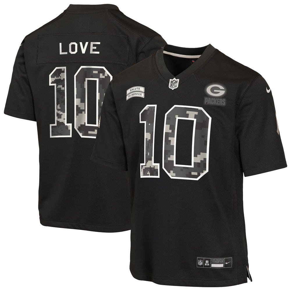 Nike Jordan Love Green Bay Packers Youth Salute to Service Game Jersey