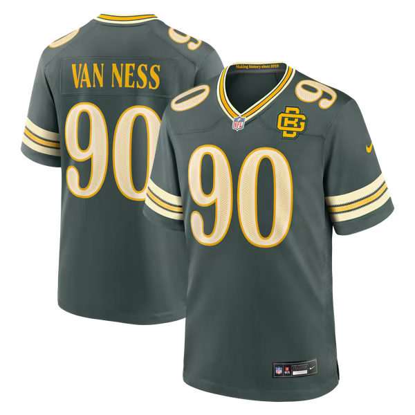 Nike Lukas Van Ness Green Bay Packers 2026 Rivalries Collection Game Jersey