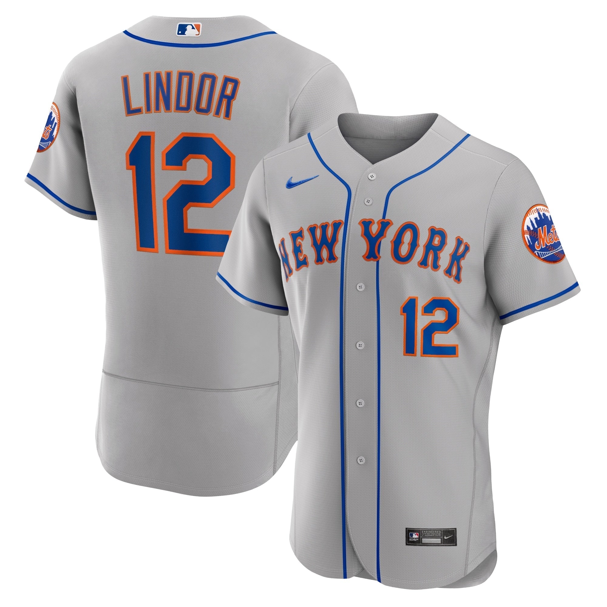 Francisco Lindor New York Mets Nike Road Authentic Player Jersey - Gray Nike