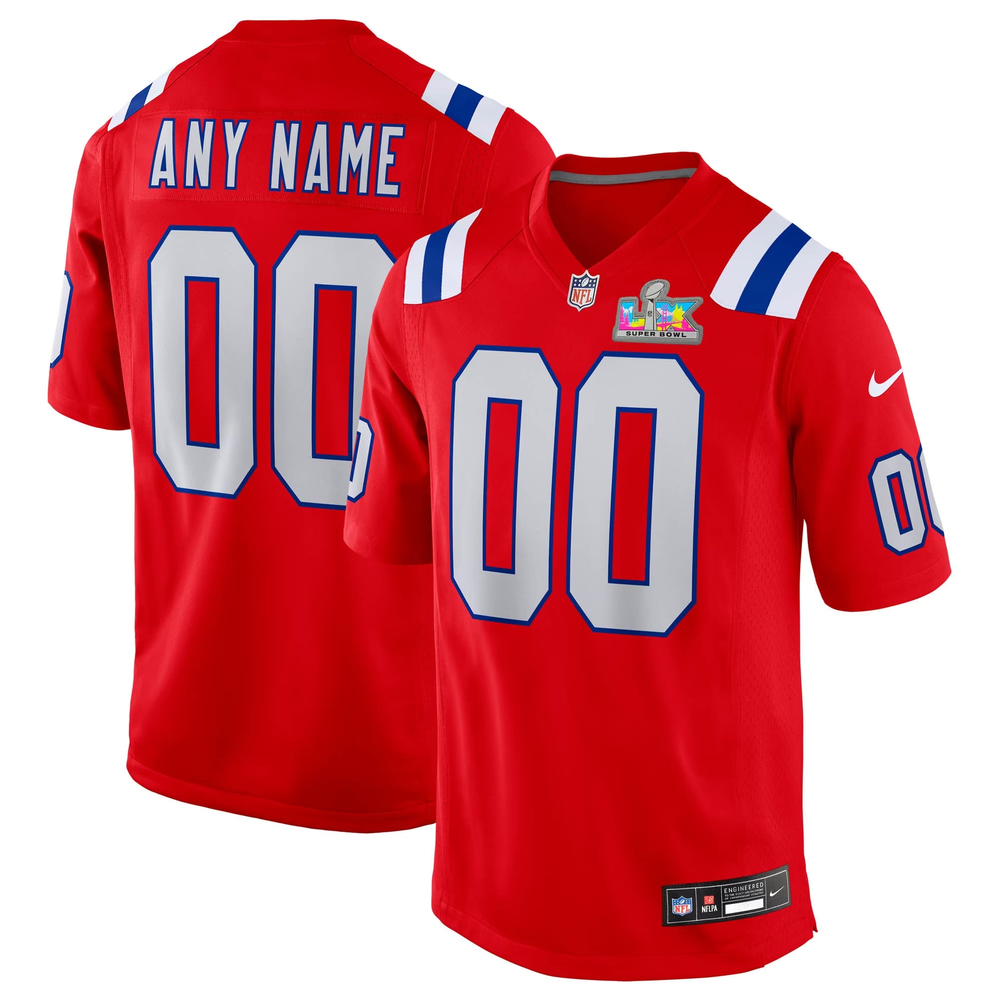 Nike New England Patriots Super Bowl LX Custom Game Jersey