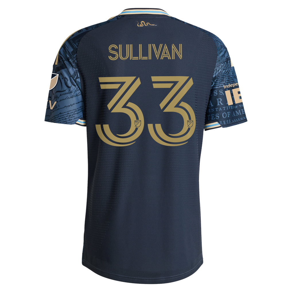 Adidas Quinn Sullivan Philadelphia Union 2026 1776 Kit Authentic Patch Jersey