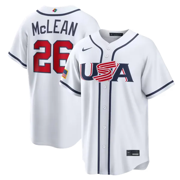 USA Baseball White Stadium Jersey (Nolan McLean)