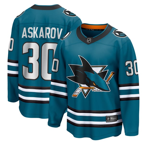 Fanatics Yaroslav Askarov San Jose Sharks Home Breakaway Jersey