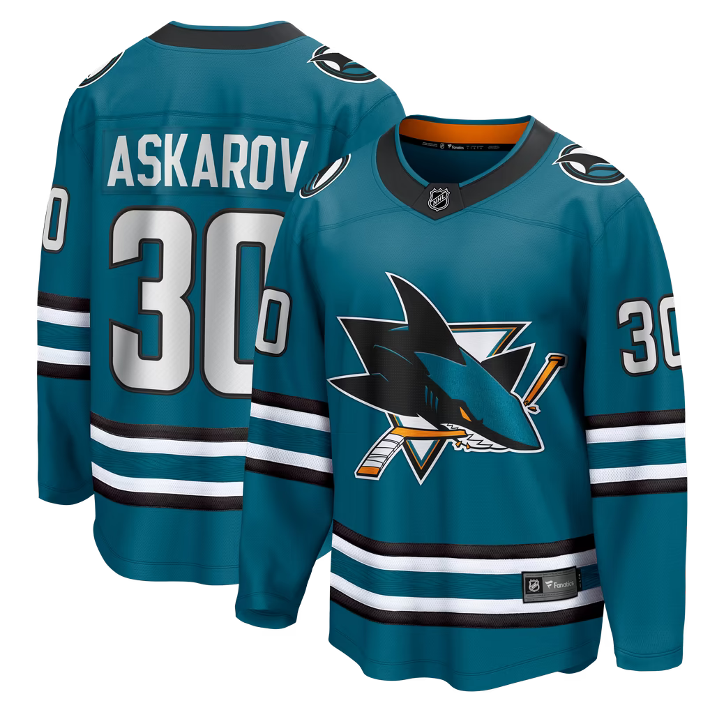 Fanatics Yaroslav Askarov San Jose Sharks Home Breakaway Jersey