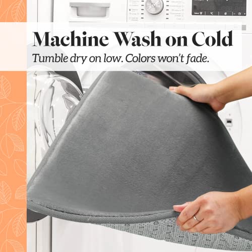 Bath Mats Non Slip - Grey 20" x 32" Memory Foam Bathroom Rugs - Quick Dry
