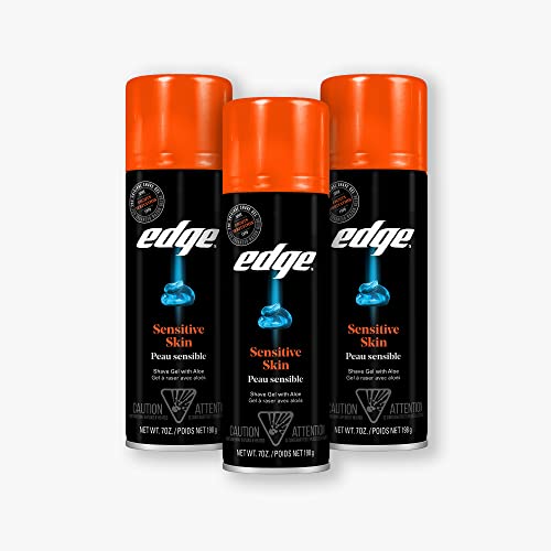 Edge Shave Gel for Men, Sensitive Skin with Aloe, 7oz (3 Pack) - Shaving Gel For Men That Moisturizes, Protects and Soothes To Help Reduce Skin Irritation