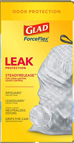 Glad ForceFlex Protection Series, Tall Kitchen Trash Bags, 13 Gal, Fresh Clean with Febreze, 110 Count (Packaging May Vary)