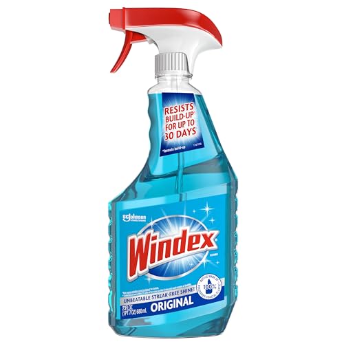 Windex Glass and Window Cleaner Spray Bottle, Bottle Made from 100% Recovered Coastal Plastic, Original Blue, 23 fl oz