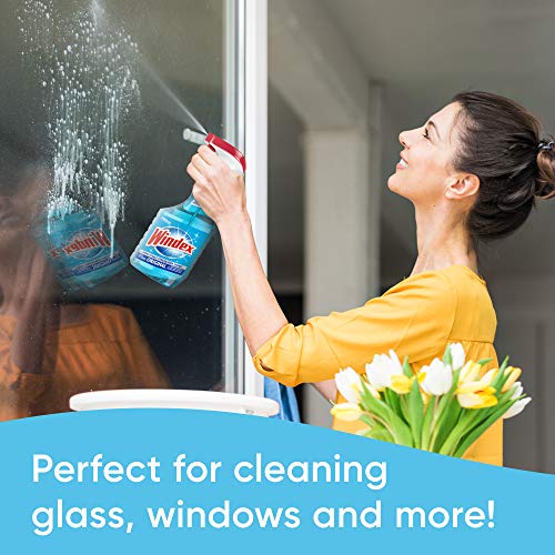 Windex Glass and Window Cleaner Spray Bottle, Bottle Made from 100% Recovered Coastal Plastic, Original Blue, 23 fl oz