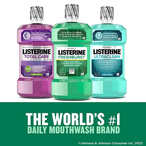 Listerine Freshburst Antiseptic Mouthwash with Germ-Killing Oral Care Formula to Fight Bad Breath, Plaque and Gingivitis, 500 mL (Pack of 2)